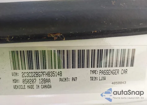 2015 Dodge Challenger Sxt Plus z USA, uszkodzony, nr VIN 2C3CDZBG7FH835148